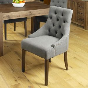 Alicante Walnut Accent Upholstered Dining Chair - Slate (Pack Of Two)