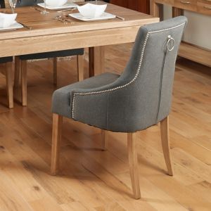 Valencia Light Oak Accent Upholstered Dining Chair - Slate (Pack Of Two)
