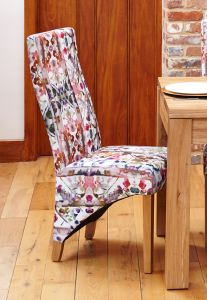Valencia Light Oak Full Back Upholstered Dining Chair - Modena (Pack of Two)
