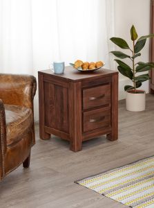 Madrid Walnut Two Drawer Lamp Table