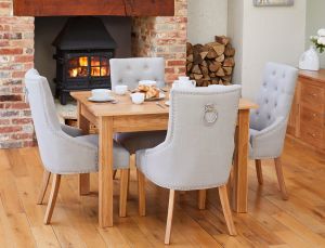 BUNDLE - Valencia Light Oak Table with 4 x Chairs