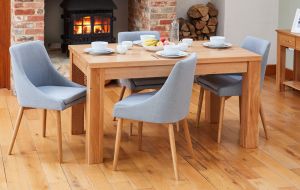 BUNDLE - Valencia Light Oak Table with 4 x Chairs